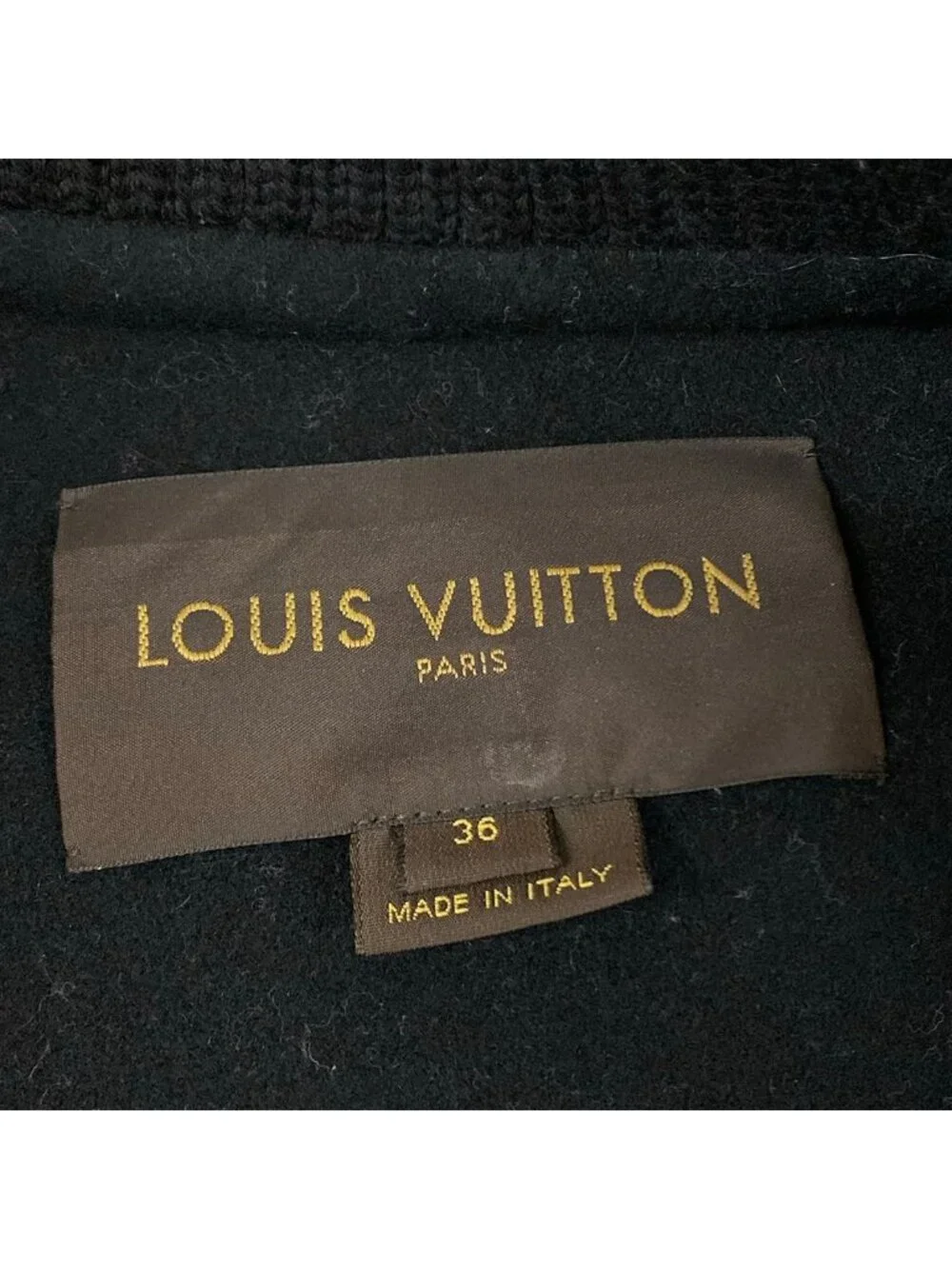 Louis Vuitton Coat 36 S Black Long Sleeve Winter Wool